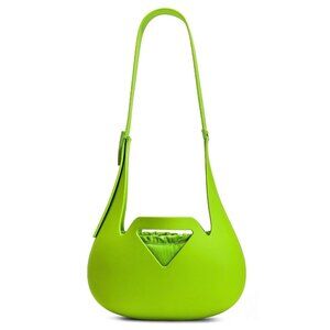 NEW BOTTEGA VENETA Bag Rubber Shoulder Bag Acid Green 100% Authentic